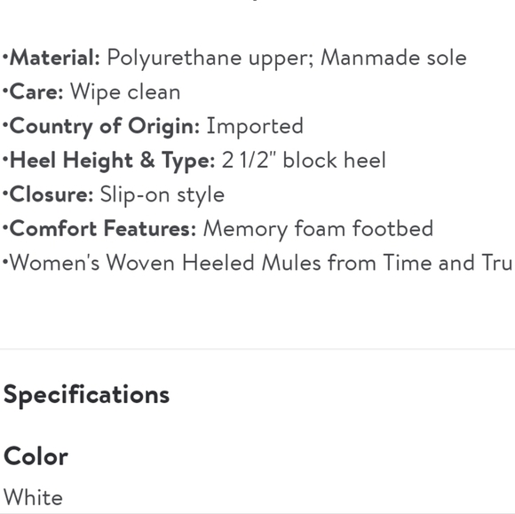 Time and Tru Cream Woven Mules - Picture 8 of 17